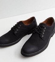 New Look Black Stitch Lace Up Shoes